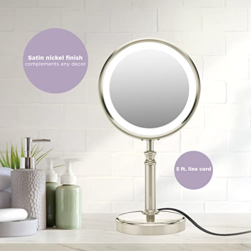 Conair Reflections DoubleSided LED Lighted Vanity Makeup Mirror, 1x
