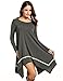 Shirt Dress for Women, Meaneor Womens Long Sleeve Casual Irregular Hem Loose Tunic Shirt Dress-Valentine's Days Gift For Her(Dark Grey,XXL)