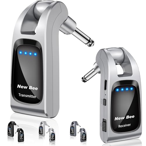 New Bee 2.4GHz Drahtloses Gitarrensystem, 6 Kanälen, Silber