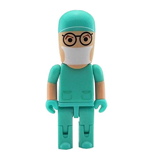 Aneew 64GB Green Hat Pendrive Man Doctor Surgeon Robot USB Flash Drive Memory Stick Thumb