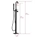 Zovajonia Oil Rubbed Bronze Floor Mounted Bathtun Filler Shower Faucets Set Free Standing Single Handle Tub Mixer Taps with Hand Shower