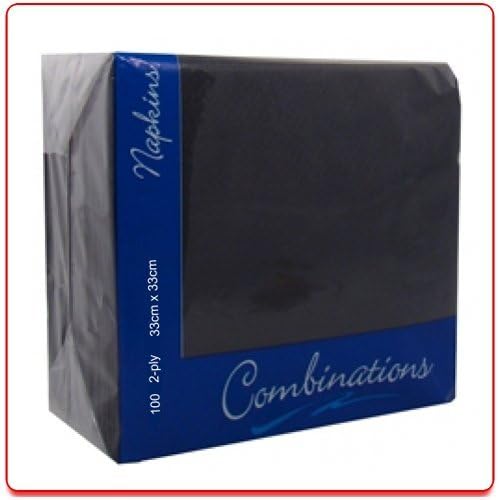 200 Black 2Ply Paper Napkins Serviettes Tissues 33cm Party Tableware Catering