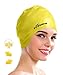 Firesara Swimming Cap for Long Hair, Silicone Swim Cap for Dreadlocks or Short Hair Unisex Premium Earmuffs for Women Men Adult Youths Keeps Hair Clean Ears Dry with Nose Clip and Ear Plugs