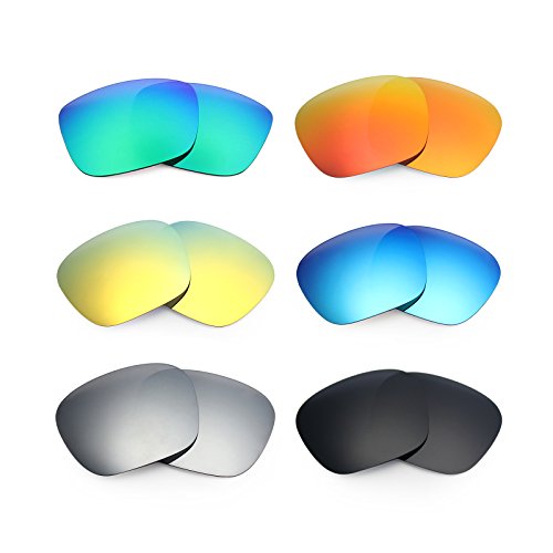Mryok 6 Pair Polarized Replacement Lenses for Spy Optic Discord Sunglass - Stealth Black/Fire Red/Ice Blue/Silver Titanium/Emerald Green/24K Gold