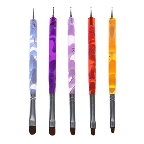 5Pcs 2-Ways Acrylic UV GEL Nail Art Dotting Brush Pen 5Pcs 2-Ways Acrylic UV GEL Nail Art Dotting Brush Pen