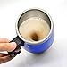 Freehawk Hot Sale Novelty Automatic Electric Stirring Coffee Mug Double Layer Stainless Steel Self Stirring Auto Coffee Mugs Self Mixing Cup for Morning, Office, Travelling in Blue (450ml/15.2oz)