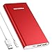 POWERADD Pilot 4GS 12000mAh 8Pin Input Portable Power Bank External Battery Charger with 3A High-Speed Output Compatible with iPhone, iPad, iPod, Samsung and More(MFi 8-Pin Cable Include) - Red