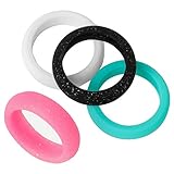 Silicone Wedding Rings for Women by Pomê - Stylish & Affordable Silicone Rubber Rings for Everyday Use & An Active Lifestyle - The Safe Silicone Wedding Band - 4 pack