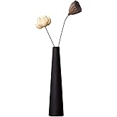 Small Ceramic Bud Vase 8.5 inch Tall Conic Flower Single Stem Vase Black Vase Decorative Floral Centerpiece for Wedding Office Home