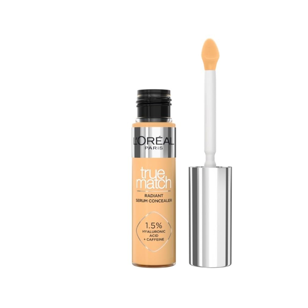 L'Oréal Paris True Match Serum Concealer, Medium Coverage, Radiant Finish, With 1.5% Hyaluronic Acid and Caffeine, Neutralises Dark Circles, Smooths & Replumps Skin, 24H Hydration, 6N — image 1