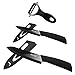 Aicok Chef Knife, Knife Ceramic Blade, Kitchen Knives 2 Piece Ceramic Knives Set with Sheath and 1 Piece Ceramic Peeler
