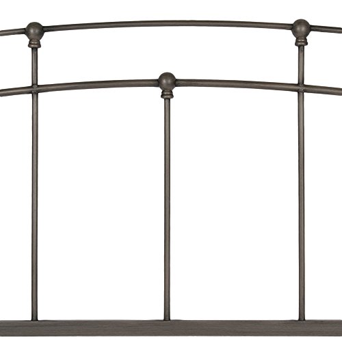 Fenton Complete Bed with Metal Duo Panels and Globe Finials, Black Walnut Finish, King