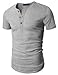 H2H Mens Casual Slim Fit Henley T-Shirts Short Sleeve Crew-Neck Basic Designed