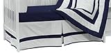 Baby Doll Beddding Modern Hotel Style Nuetral Crib Dust Ruffle, Navy