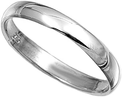 Solid 925 Sterling Silver Ring 3mm Band In Sizes G,H,I,J,K,L,M,N,O,P,Q,R,S,T,U,V,W,X,Y,Z Stamped 925