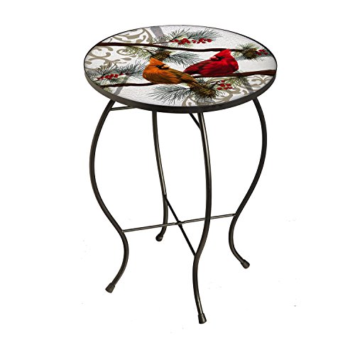 New Creative Seasonal Cardinals Glass Patio Table