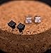 ORAZIO 2 Pairs Mens Womens Stainless Steel Stud Earrings Square Cubic Zirconia Earrings Pierced 6mm