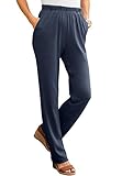 Roamans Women's Plus Size Petite Classic Soft Knit Pants
