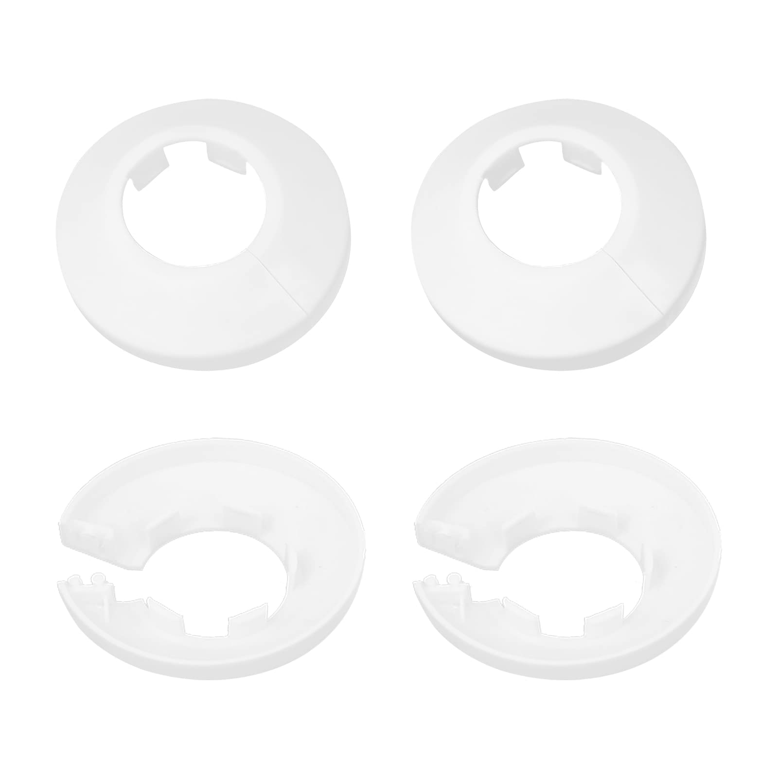 DTGN 55x13mm(DxT) Pipe Cover Decoration - 4Pack - Good for Bathroom Kitchen 25mm Dia Pipe - Plastic Escutcheon - White