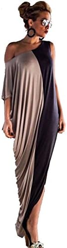 Casual Hollow Out Backless Loose Women Dress Sexy Collar Patchwork Irregular Maxi Dresses