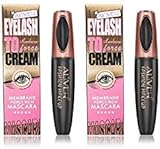 Waterproof Mascara Cream, 4D Silk Fiber Eyelash Mascara, Extension Makeup Black Waterproof Eye Lashes Make Up Kit 0.6 fl. oz