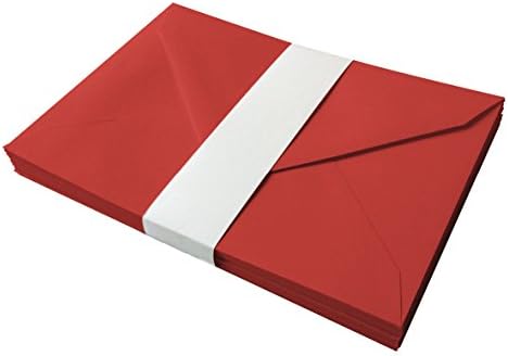 CYDPrinting C6 (A6) 114 x 162mm 14 Colours-100gsm Gummed Greeting Envelopes White/Coloured (50, Poppy Red)