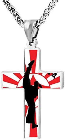 Kenlove87 Patriotic Cross Kyokushinkai Religious Lord'S Zinc Jewelry Pendant Necklace