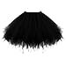 Honeystore Women's Short Vintage Ballet Bubble Puffy Tutu Petticoat Skirt Black