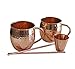 Hammered Moscow Mule Premium Barware Gift Set - Two 16 ounce Pure Copper Mugs, Straws & Shot Glass Included - Luxury In-Home Bar Accessories w/Recipe eBook Bonus