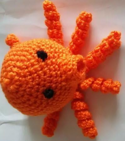 skilled prouducts Hand-Crocheted Octopus Orange Octopus Octopus Toy