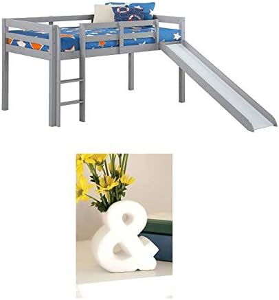 Andrew Junior Loft Bed with Slide and Vase (Grey)