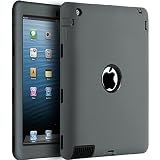 iPad 2/3 / 4 Case,BENTOBEN Heavy Duty Rugged Slim Shockproof Silicone High Impact Resistant Hybrid Three Layer Full Body Protective Case Cover for 9.7 iPad 2nd/ 3rd/4th Generation Retina(Gray/Black)