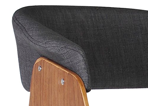 Christies Home Living Wood Frame Adjustable Swivel Barstool, Walnut/Gray - Thumbnail 3
