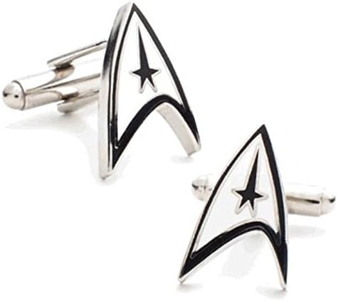 HotVally Men's Shield Starfleet Command Style Cufflinks Shirt Cufflinks Cuff Links with Gift Box