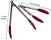 Oberhaus 9-Inch & 12-Inch Premium Red Silicone Tongs 2 Pack (Available Colors: Black, Red, Green, and Pink)