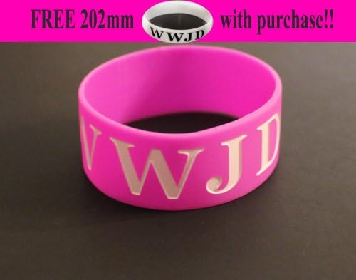 FREE wristband with purchase!! "WWJD" Saying Silicone 1" inch PURPLE Bracelet Wristband-ORIGINAL DESIGNED BY TIFEPIPHANY