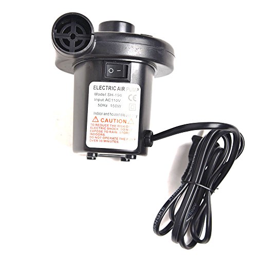 CISNO Electric Air Pump for Inflatables Air Mattress Toys Bed Lake Floats Rafts Pool Quick-Fill Portable Inflator/Deflator with 3 Nozzles 110V/150W - Thumbnail 4