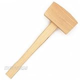 WEICHUAN 5" Unfinished Beech Wood Mallet Ice Hammer Mallet - Solid Beechwood Damage-Free Striking Woodworking Carving Mallet Woodworking Hand Tool