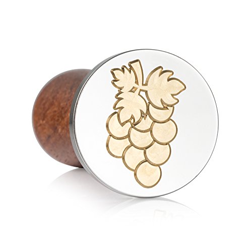 Mceal Wax Seal Stamp, Silver Brass Head with Wooden Handle, Grape