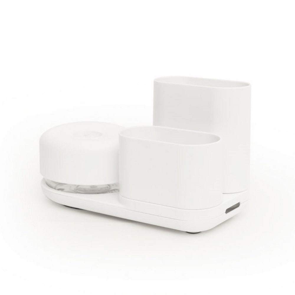 Bosign Do-Dish Utensil Holder with Soap Dispenser/Detergent Dispenser Polyethylene 21.5 x 11 x 13 cm, Plastic, Transparent, 1