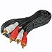 Yovus Dual RCA Audio Cable 25ft Long for Stereo CD DVD Amplifier Mixer DJ PA