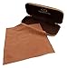 MyEyeglassCase Hard Eyeglass Case for women medium clam shell holder for glasses and small sunglasses w/Cloth (AS126 Metallic Bronze)