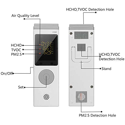 DJG The air Quality Pollution Monitor, Home Formaldehyde Detector, air Quality Monitor Automatically Measures The Formaldehyde Charge Test Box