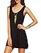 Haola Womens Sleeveless Mini Dresses Backless Tie Black Shift Dress