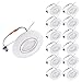 OSTWIN (12 Pack) 6 Inch LED Retrofit Gimbal Downlight, Adjustable Recessed Ceiling Light, Dimmable, Can Installation, 15W (120W Replace.), 1250 Lm, 4000K (Bright White), ETL Listed