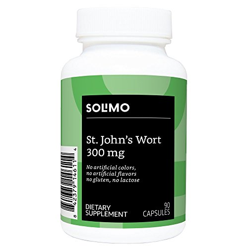 Amazon Brand - Solimo St. John's Wort 300 mg, 90 Capsules, One Month Supply