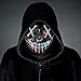 Ylovetoys Halloween Mask LED Light Up Purge Mask for Festival Novelty and Creepy Cosplay Costume with 3 Modes Blue