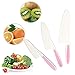 POCOMOCO Kids Kitchen Knife Set Children Safe Cooking Plastic Knives Set with Cut-resistant Gloves (Ages 6-12), Vegetables Cutters Perfect for Fruit, Bread, Cake, Lettuce, Salad