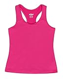 Prince Girl's Racer Back Athletic Stretch Tennis Tank Top, Pink, Large