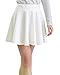 Urban CoCo Women's Basic Versatile Stretchy Flared Casual Mini Skater Skirt (Medium, White)